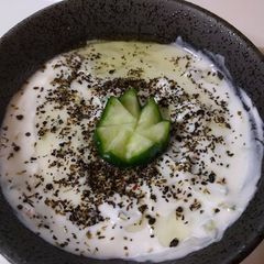 A picture of Yogurt cucumber salad.