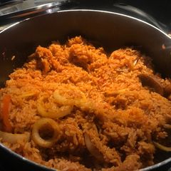 A picture of Nigerian style jollof rice.