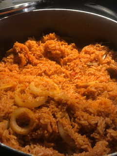 A picture of Nigerian style jollof rice.