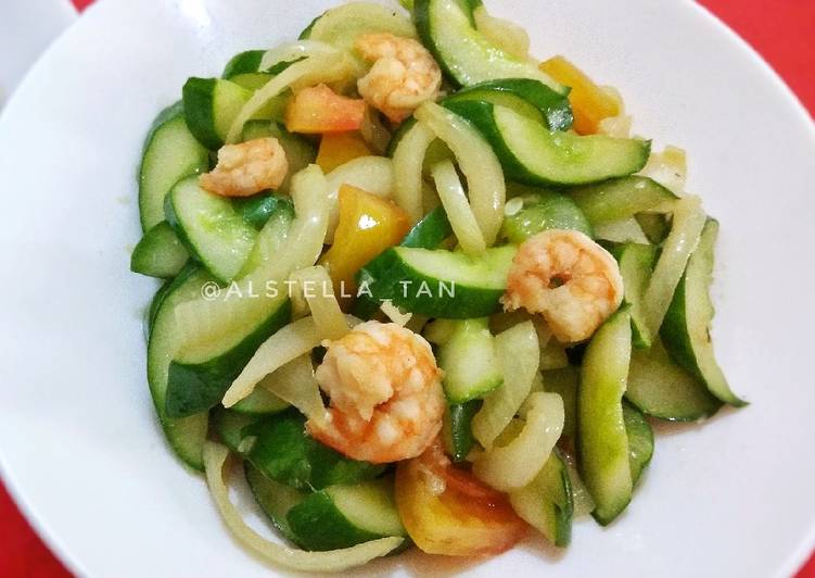 Tumis Timun Jepang dgn Udang
