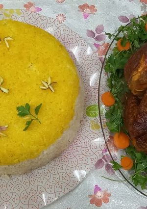 عکسی از دستور مرغ شکم پر
