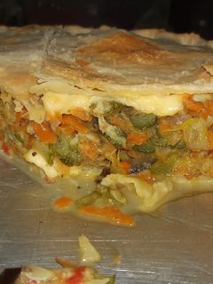 Una foto de Tarta zapallito y berenjena