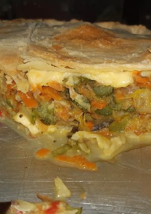 Una foto de Tarta zapallito y berenjena