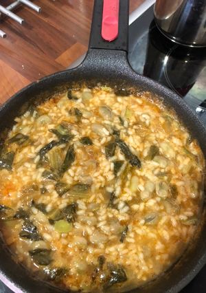 Una foto de Habas tiernas con arroz