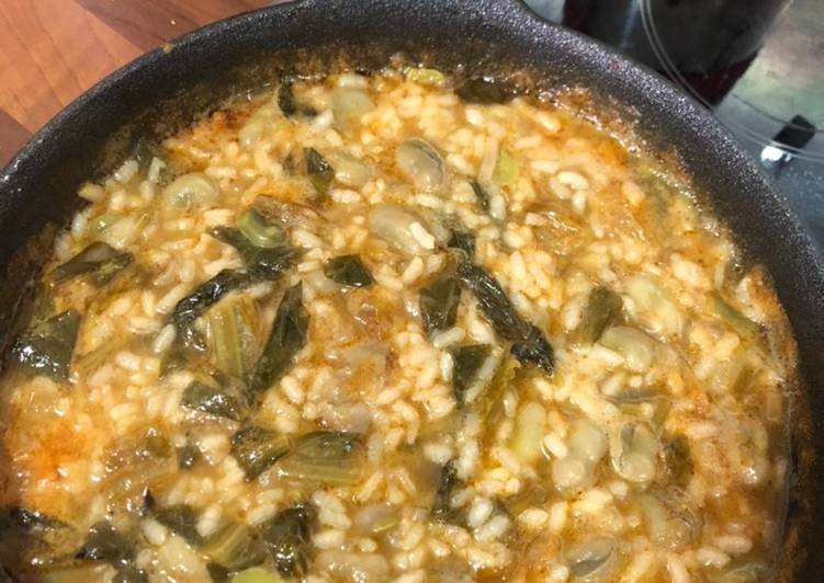 Habas tiernas con arroz