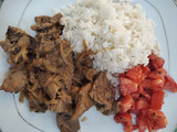 Arroz con carne en la cacerola 😋
