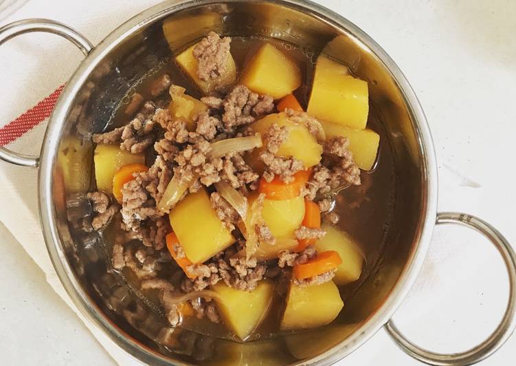 Resep Simple beef bowl (nikujaga) yang enak