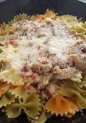 Una foto de Pasta a la carbonara (light)