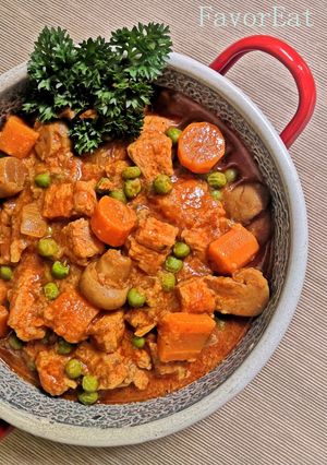 Zöldséges sertésragu 🍲 recept fotója