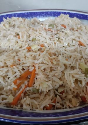 A picture of Vegetable Chinese fried rice.