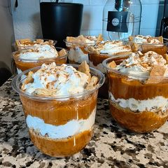 A picture of Protein Pumpkin Pie Parfait.