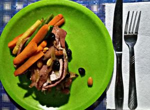 Una foto de Verduras Salteadas, para acompañar un lomo de cerdo mechado