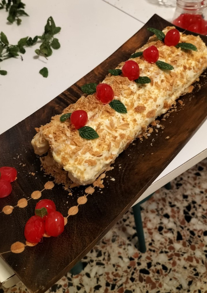 Una foto de Tronco de hojaldre de Navidad