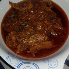 Dry fish stew A picture of Dry fish stew.