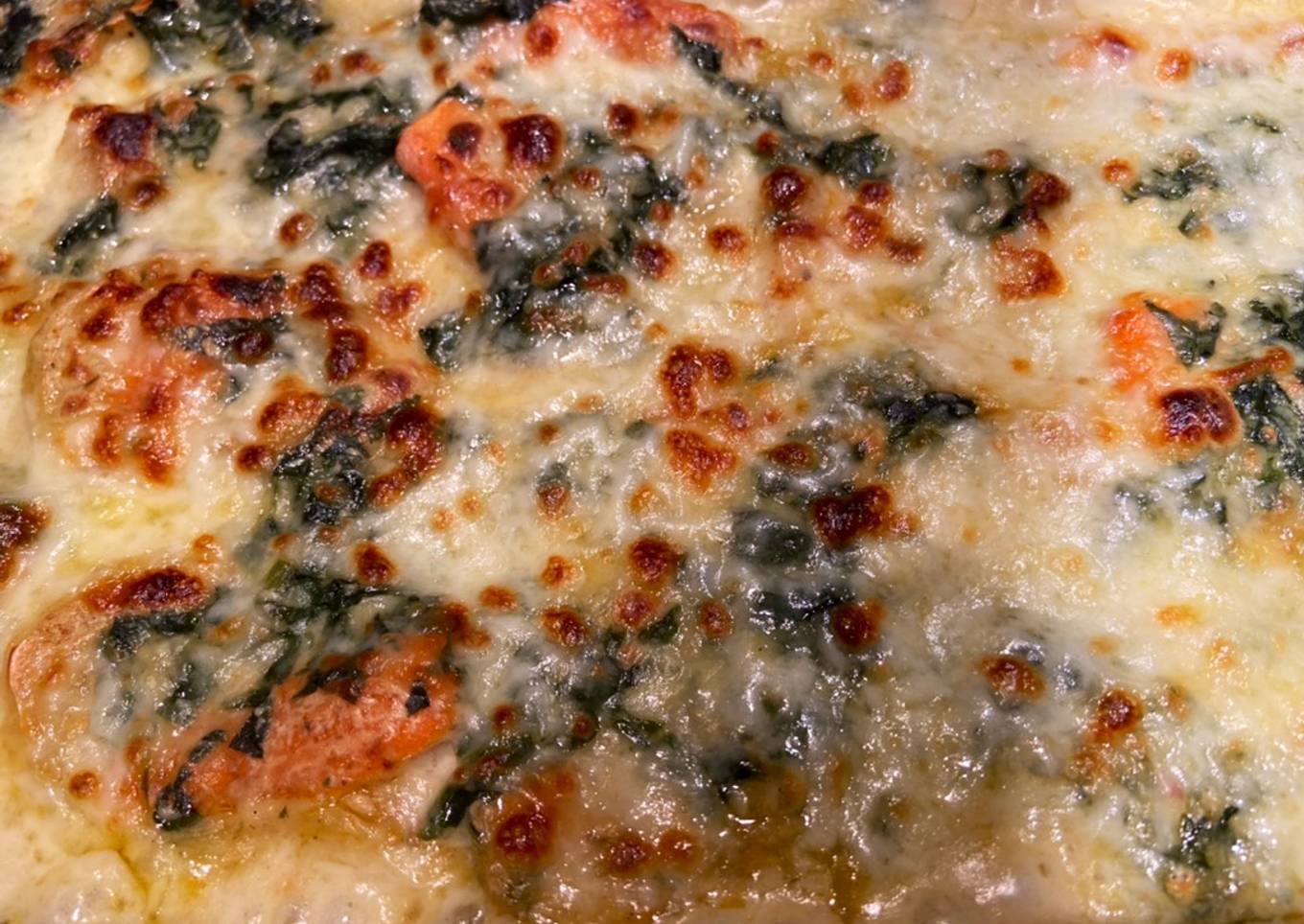 Potato with spinach and cheese