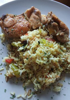 Foto principal de Arroz basmati con curry y pollo