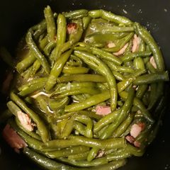 Canadian Bacon and Green Beans A picture of Canadian Bacon and Green Beans.