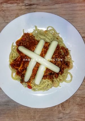 Una foto de Espaguetis con carne molida