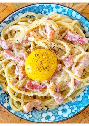 Une photo de Spaghettis à la carbonara