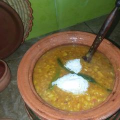 A picture of Mash or chanay ki daal.