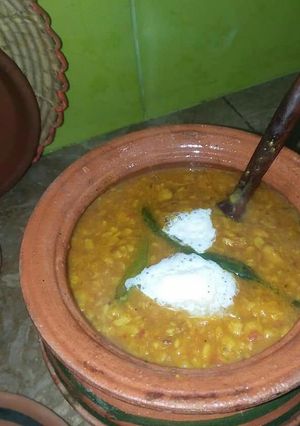A picture of Mash or chanay ki daal.