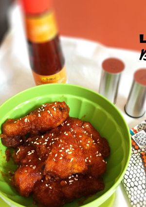 Foto resep Bonchon Chicken - South Korean Fried Chicken dengan saos wijen yang nikmattt...