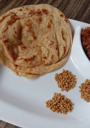 A picture of #superchef                                      METHI PIYAZ NI SABAJI.