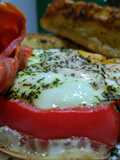Huevos en cama de pimiento