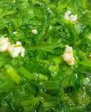 Canh cải xanh nấu tôm