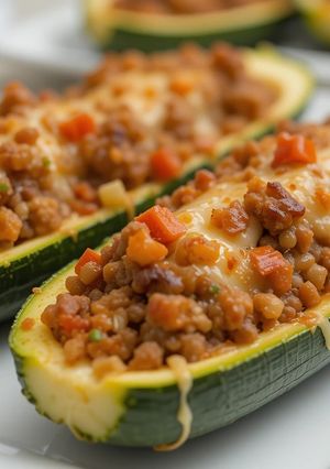 Una foto de Calabacines rellenos de carne