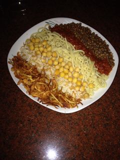 صورة لوصفة الكشري المصري