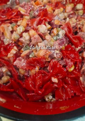 عکسی از دستور پاستا لبویی و گردو