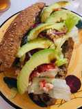 Crab sandwich with whole wheat bread