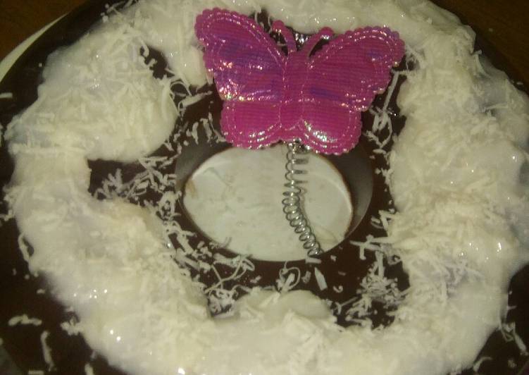 Puding brownis vla keju