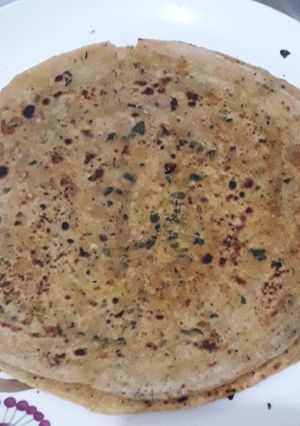 A picture of Methi masala paratha.