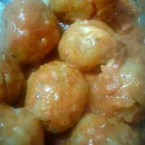 Albóndigas de arroz y soja con salsa
