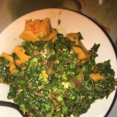 A picture of Moimoi with vegetables.