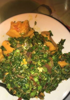 A picture of Moimoi with vegetables.
