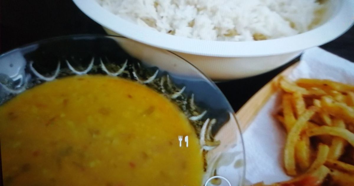 Boiled Kabayan Rice Boiled Rice With Daal And Fries Recipe by KK - Cookpad