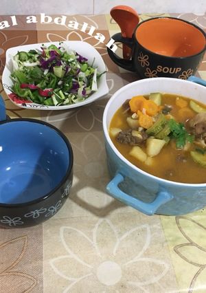 صورة لوصفة شوربة الخضار باللحمة