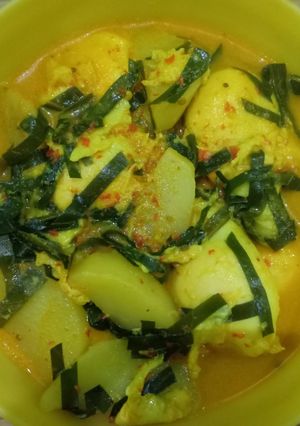 Foto resep Gulai telur bebek daun mangkok