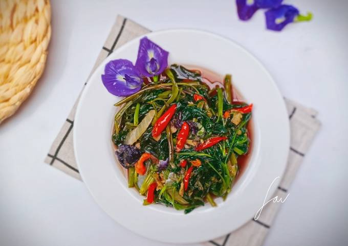 Cara Memasak Resep Tumis Kangkung Bunga Telang