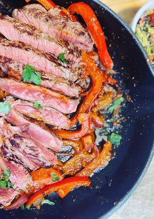 A picture of Steak Fajitas.