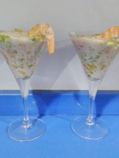Una foto de Cóctel de gambas, fácil y delicioso