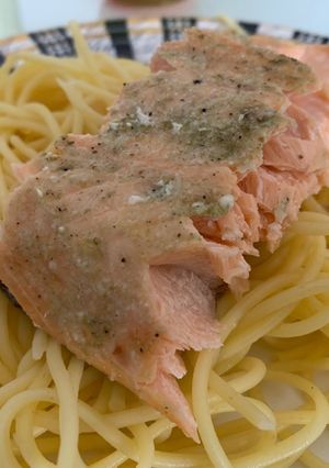 Una foto de Salmón al horno