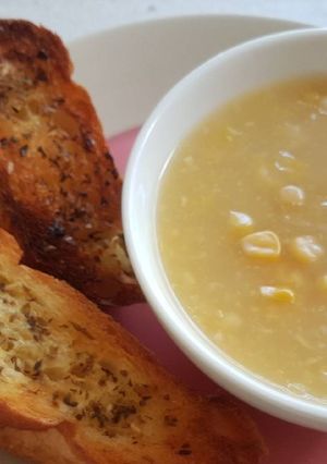 A picture of Garlic Butter Bread With Sweet Corn Dip.
