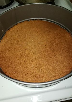A picture of Butter cookie crust =cheesecake.