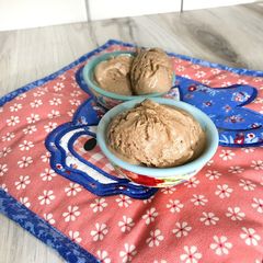 A picture of Low Carb (Keto-Friendly) Protein Chocolate Ice Cream on a Jar.