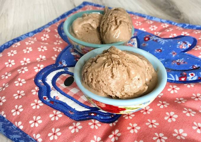 Homemade Low Carb (Keto-Friendly) Protein Chocolate Ice Cream on a Jar