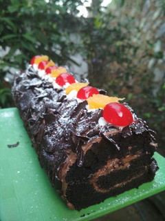 Foto resep Black forest roll cake